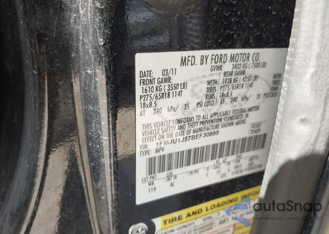 2011 Ford Expedition Xlt from USA, damaged, VIN 1FMJU1J57BEF30895